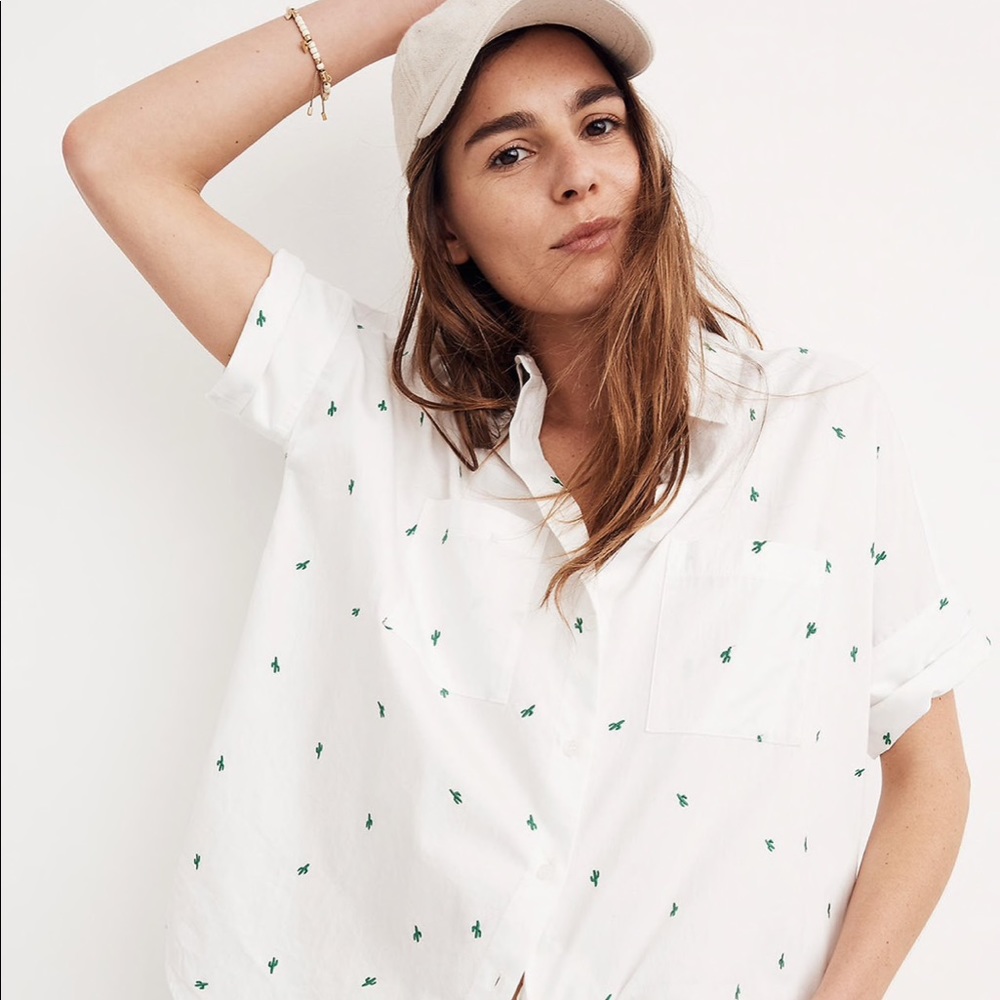 Madewell Embroidered Cactus Courier Shirt